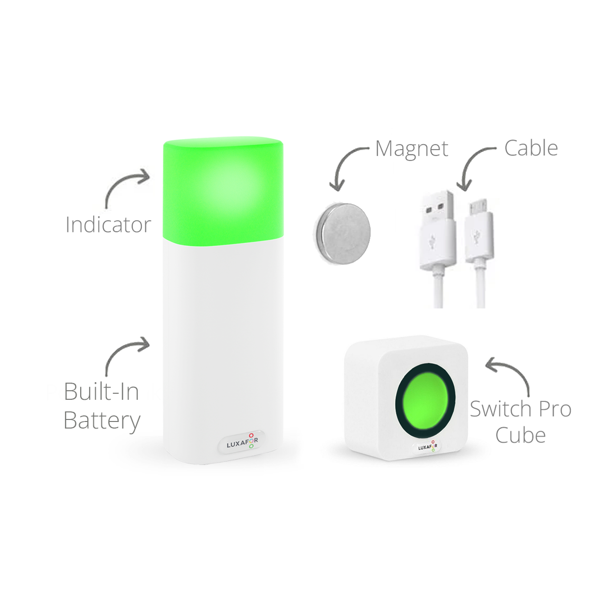 Luxafor Switch PRO – Wireless Busy Light – Availability Indicator 32 Switch PRO package content